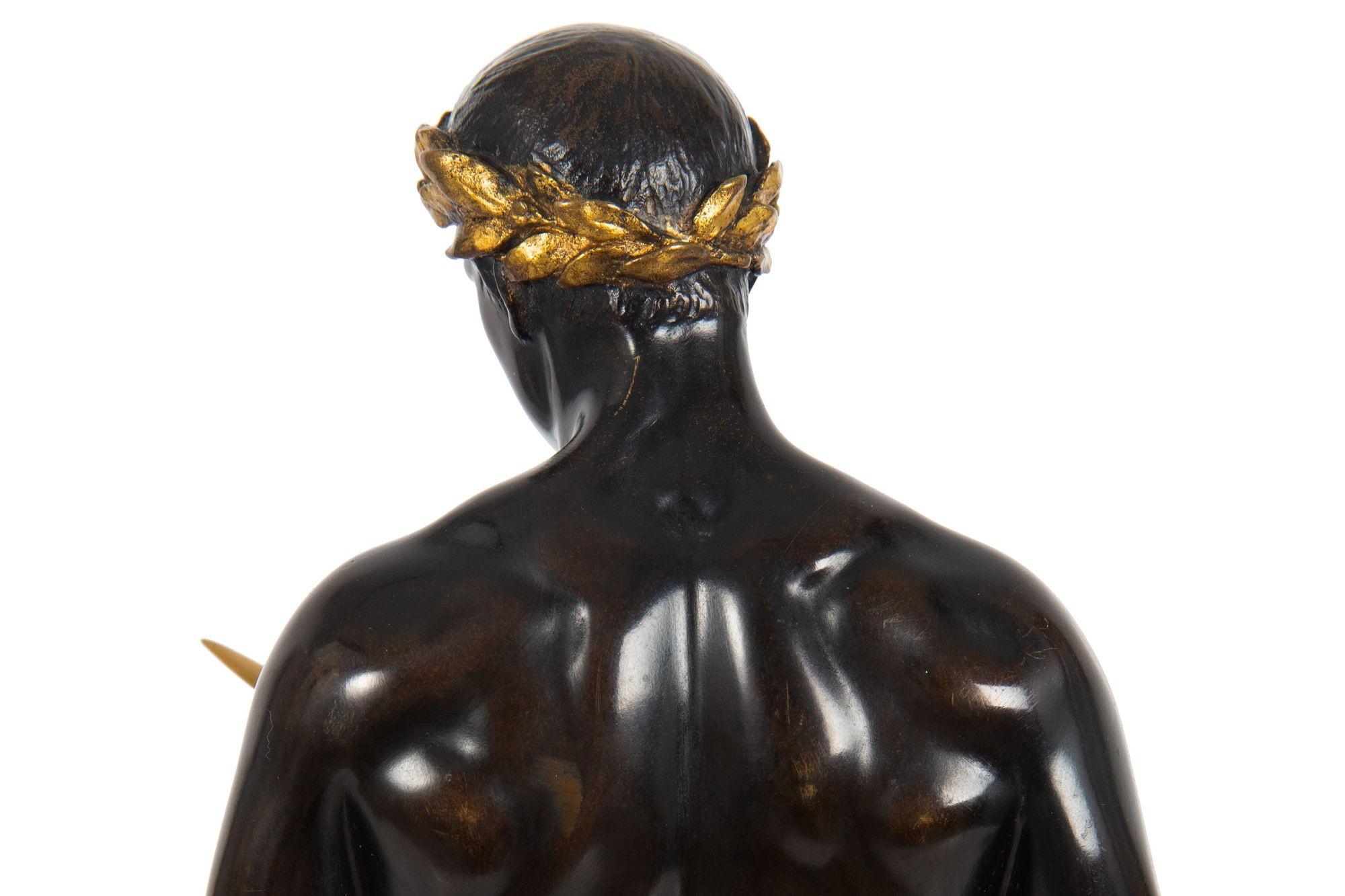 German Antique Bronze Sculpture “Fencer” by Fritz Heinemann For Sale 11