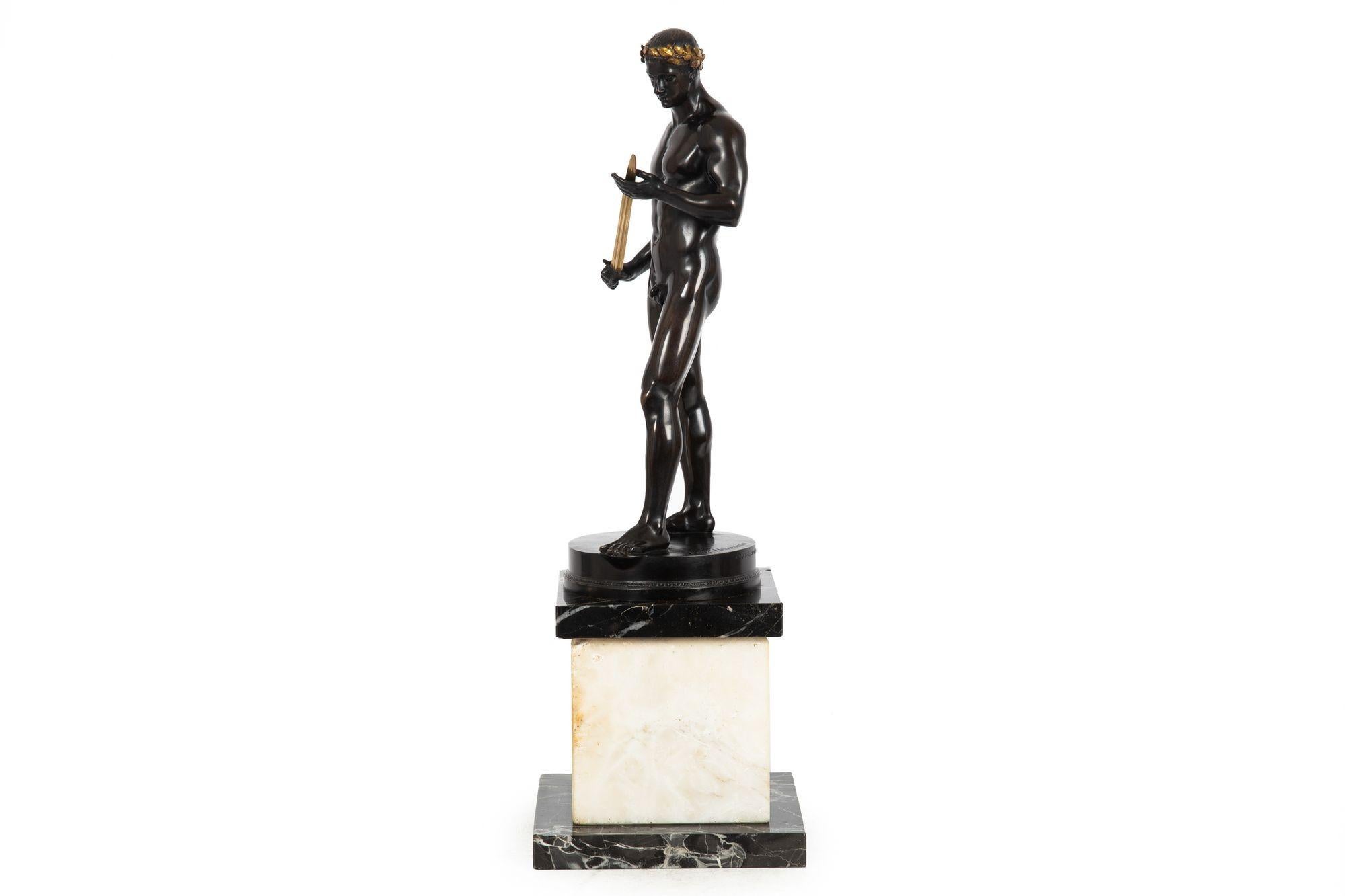 German Antique Bronze Sculpture “Fencer” by Fritz Heinemann In Good Condition In Shippensburg, PA