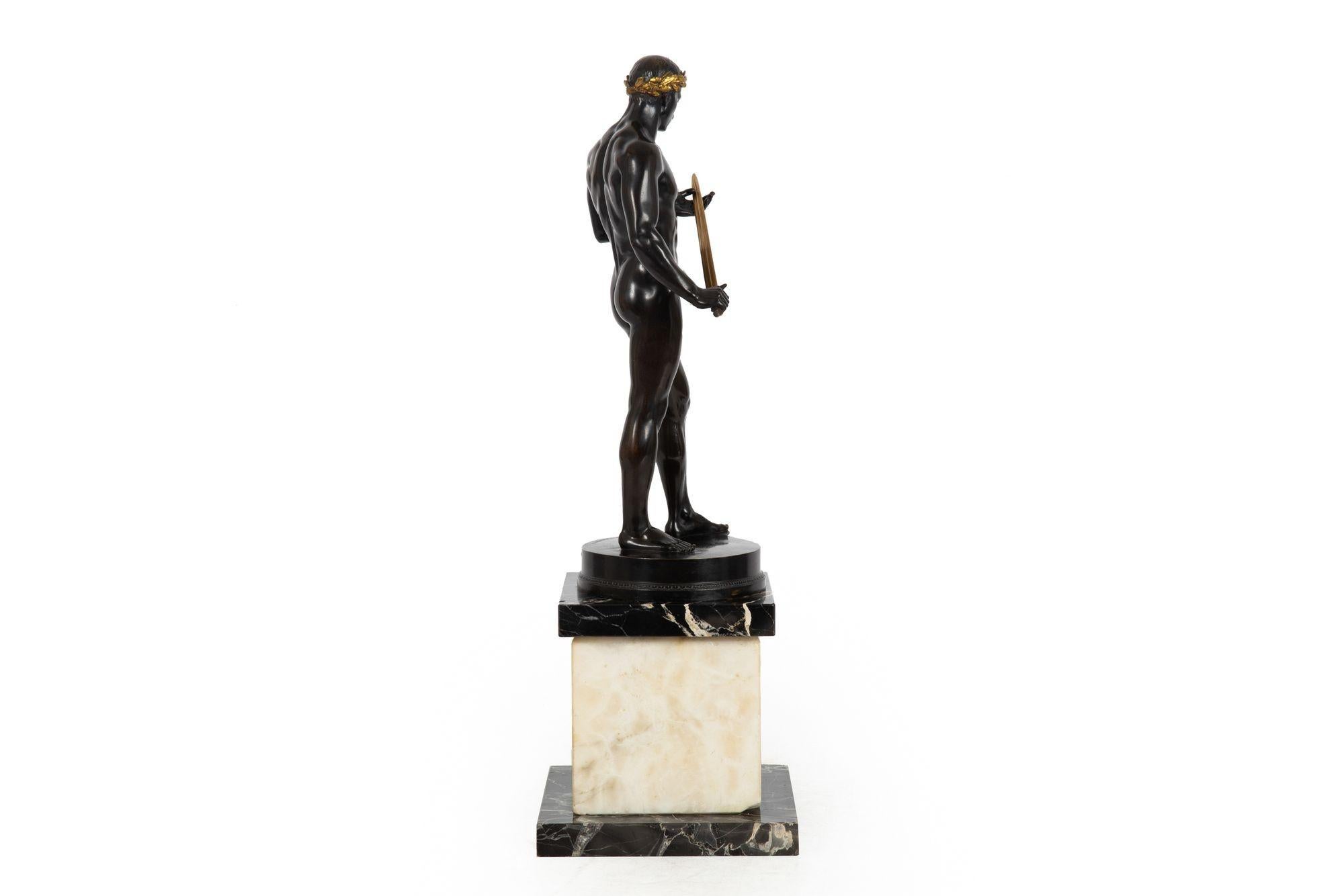 20th Century German Antique Bronze Sculpture “Fencer” by Fritz Heinemann For Sale