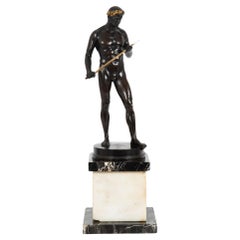 German Antique Bronze Sculpture “Fencer” by Fritz Heinemann