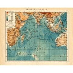 German Used Map of the Indian Oceaan, Meyers, 1895