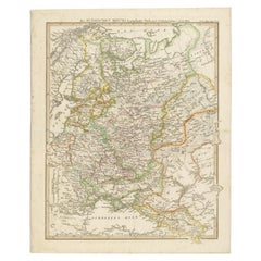 German Antique Map of the Russian Empire in Europe, c.1825