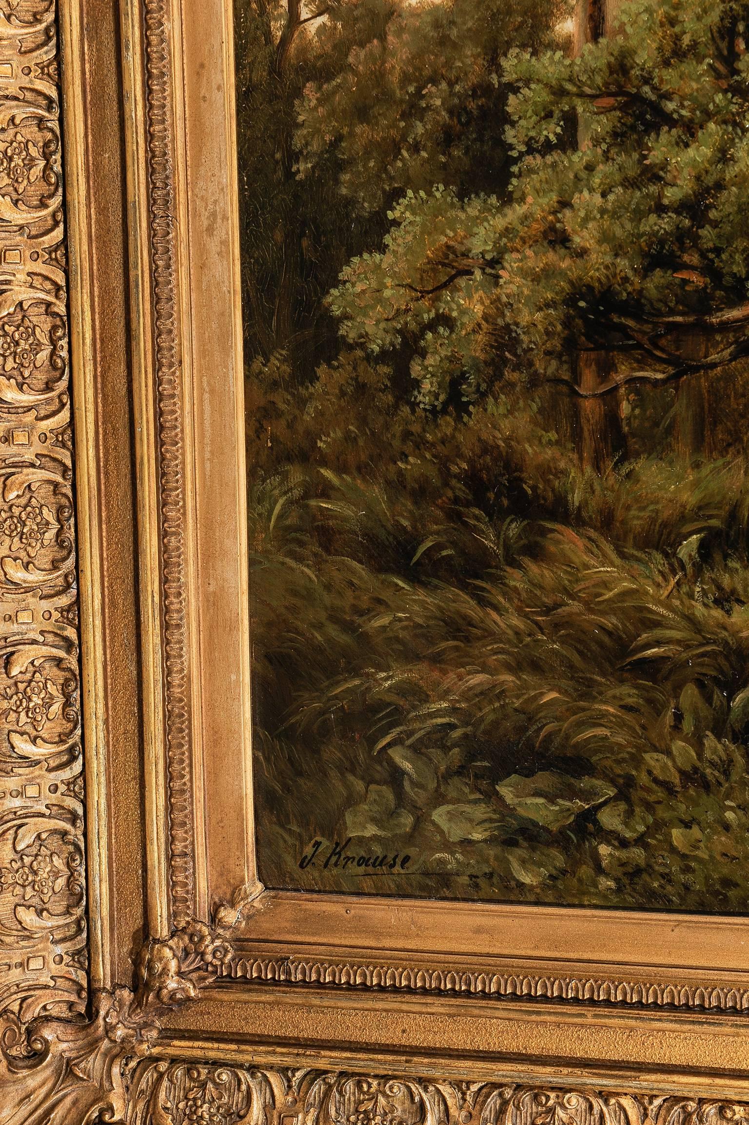 Beaux-Arts Dipinto antico con paesaggio italiano in vendita
