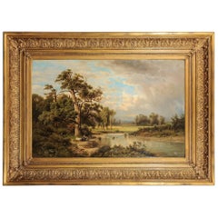  German Antique Painting with an Italian Landscape