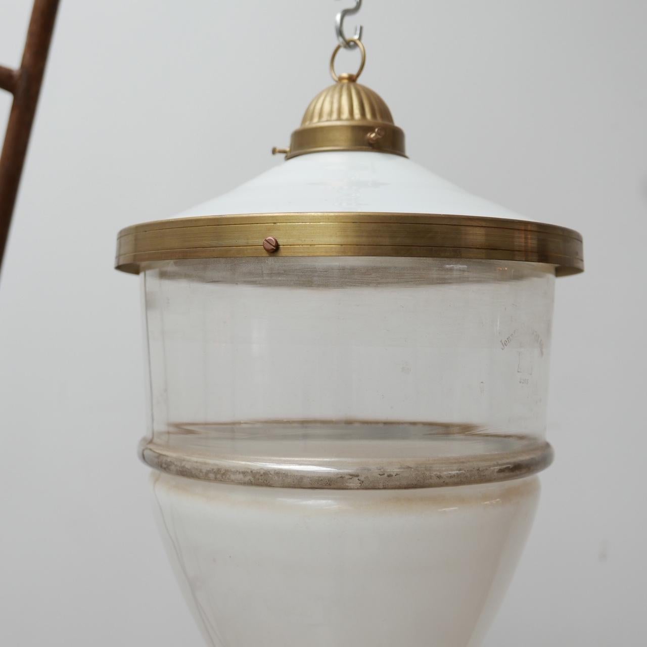 19th Century German Antique Three Part Large Pendant Light For Sale