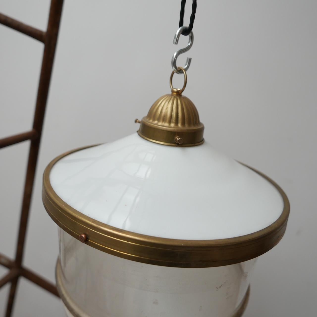 German Antique Three Part Large Pendant Light For Sale 1