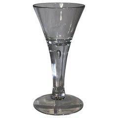 German Antique Wine Drinking Glass with Air Bubble, 18th Century