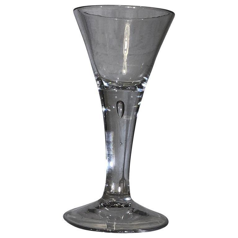 German Antique Wine Drinking Glass with Air Bubble, 18th Century at 1stDibs  | 18th century drinking glasses