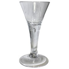 German Antique Wine Drinking Glass with Air Bubble, 18th Century