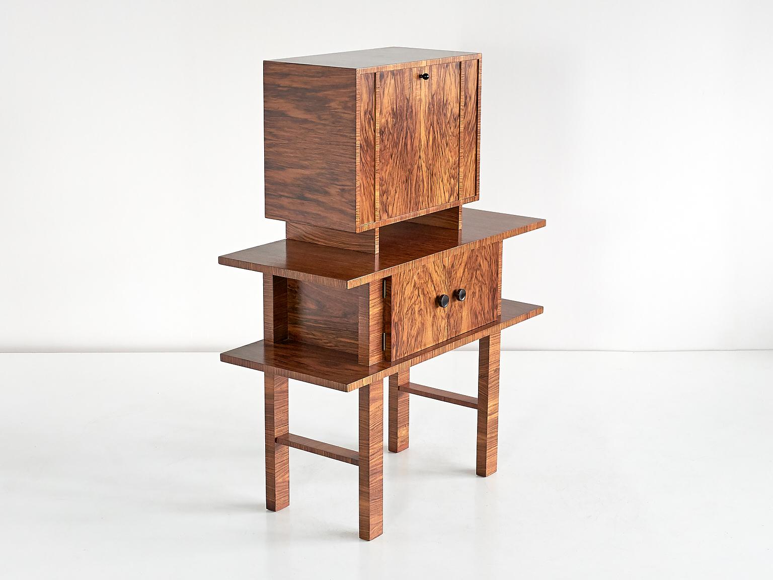 20th Century German Art Deco Bar Cabinet in Bolivian Rosewood and Birch