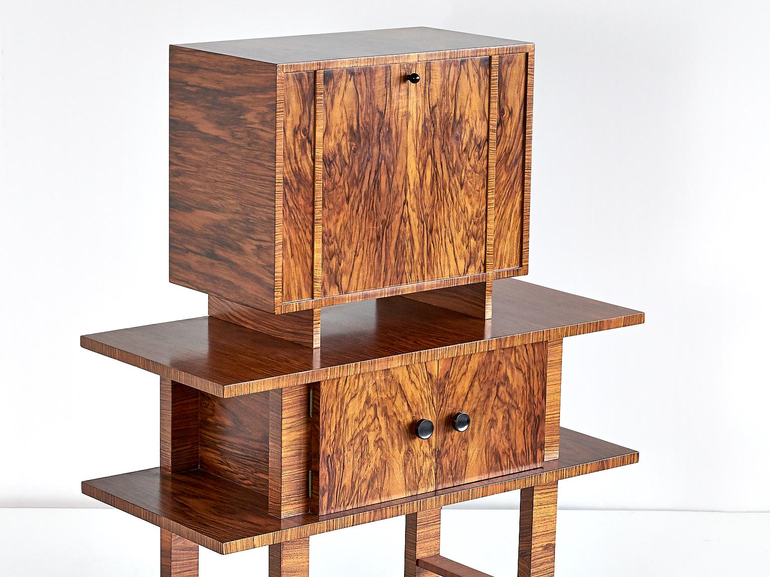 German Art Deco Bar Cabinet in Bolivian Rosewood and Birch 2