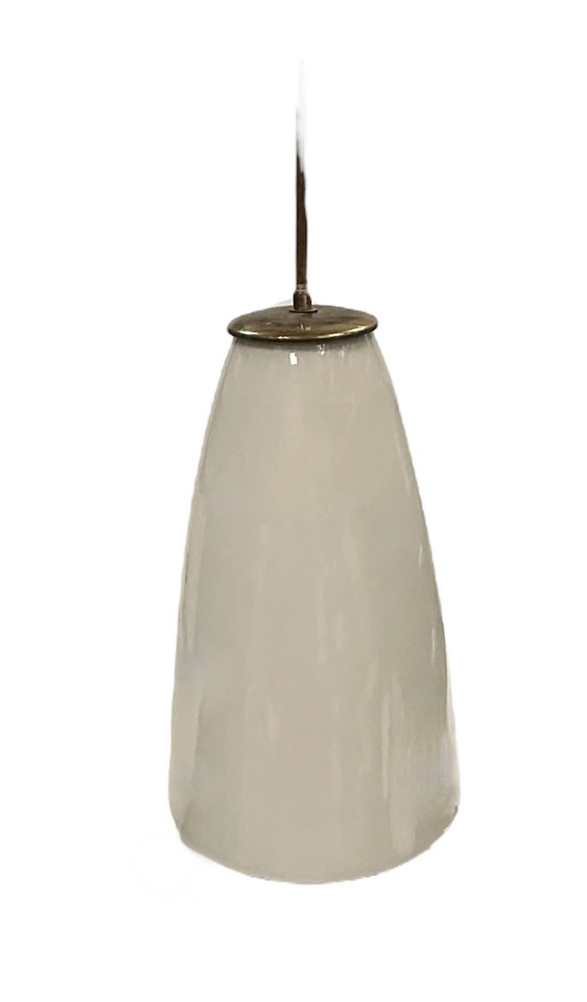 German Art Deco Bauhaus Opaline Glass Chandelier Pendant vintage German For Sale 6