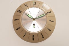 German Art Deco Beige Wall Clock with Black Numerals by Welby