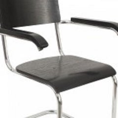 German Art Deco Black Enameled Wood Armchair