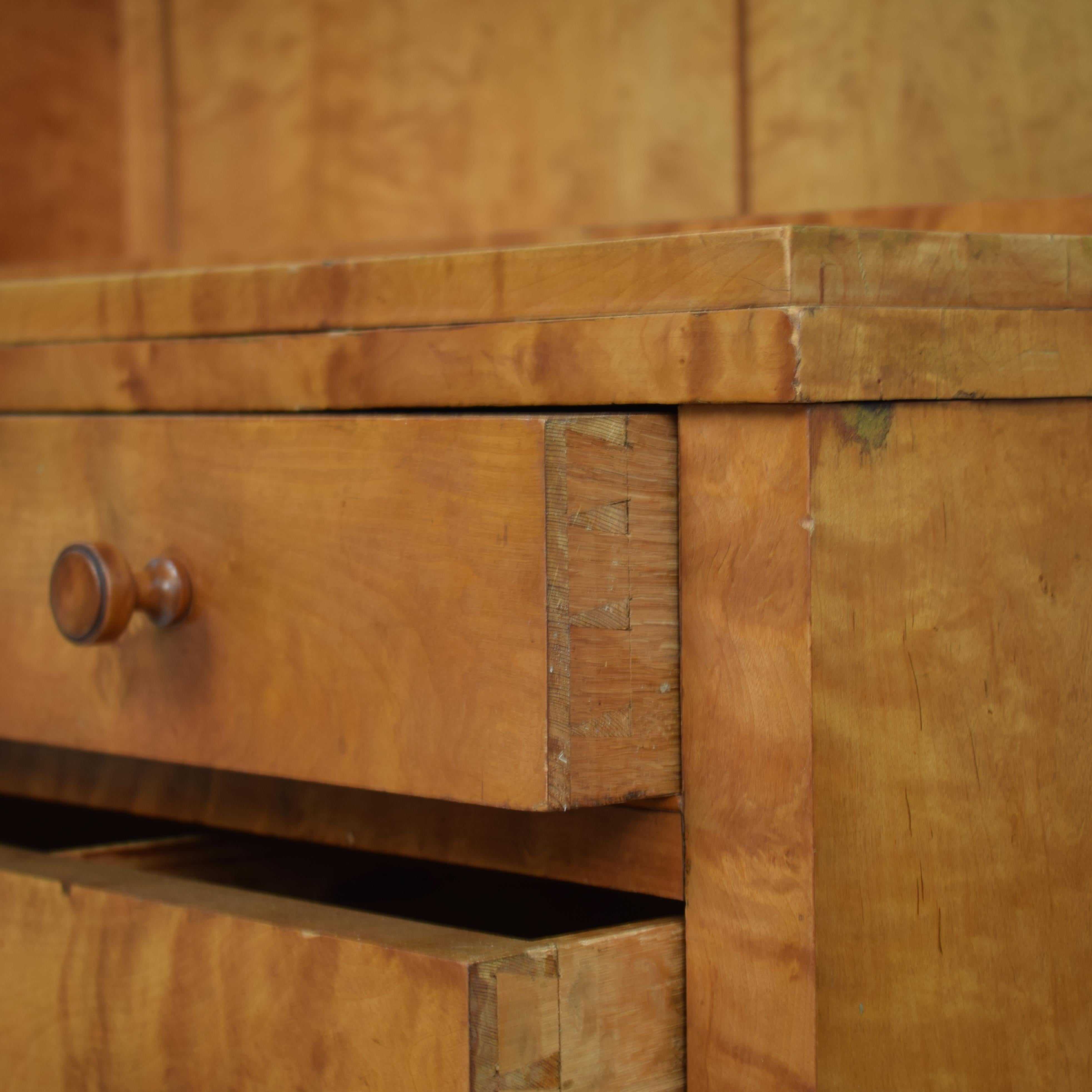 German Art Deco Bookcase or Chest of Drawers in Light Brown Birch, circa 1930 11