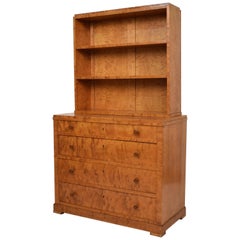 Vintage German Art Deco Bookcase or Chest of Drawers in Light Brown Birch, circa 1930