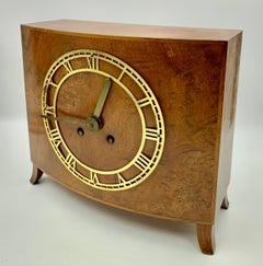 German Art Deco Burl Walnut Lenzkirch AUG 2 Million Clock, 1930's