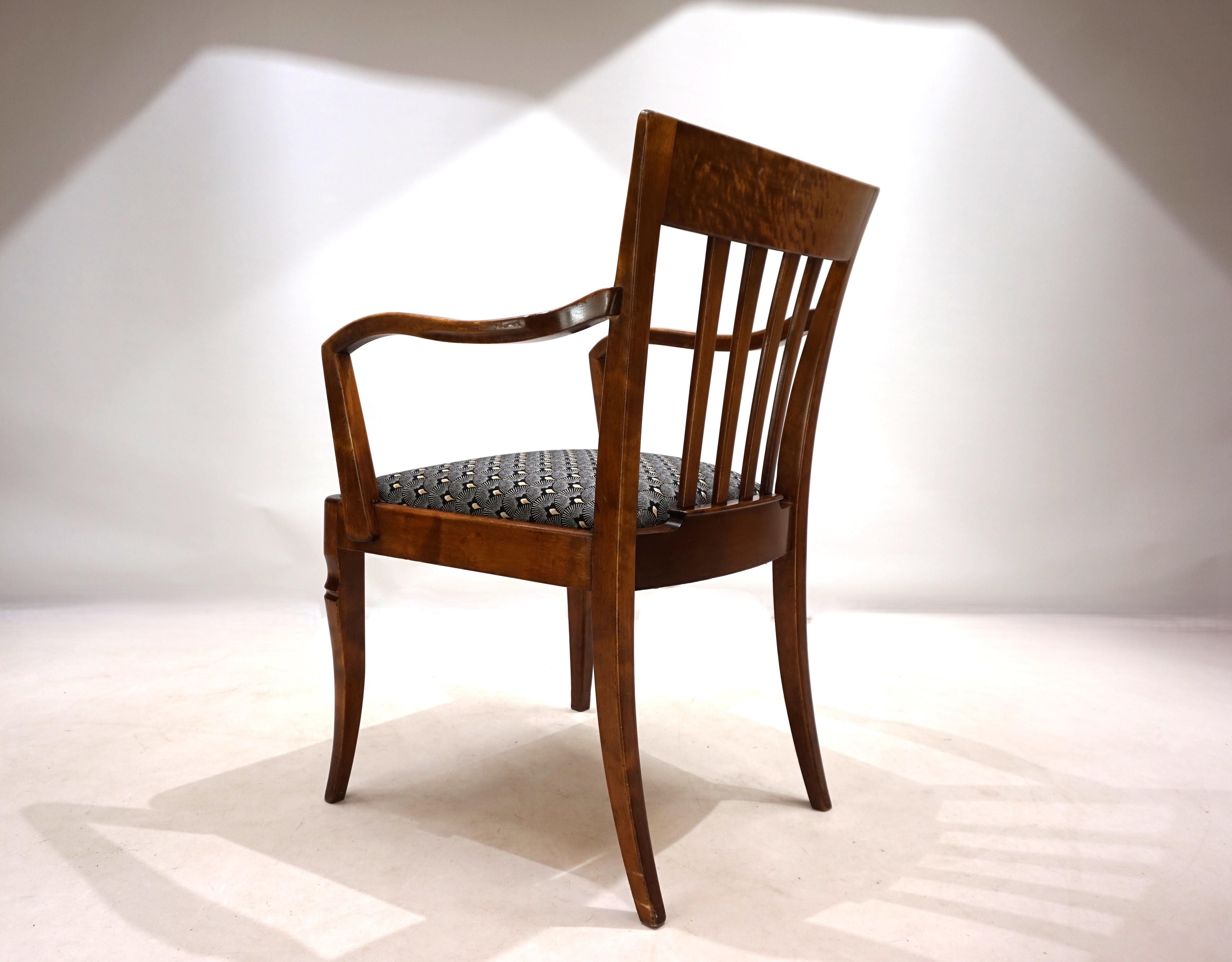 Beech German Art Deco Captain's Armchair, 1930 For Sale