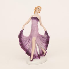 German Art Deco Ceramic Figure of a Female Dancer, circa 1930