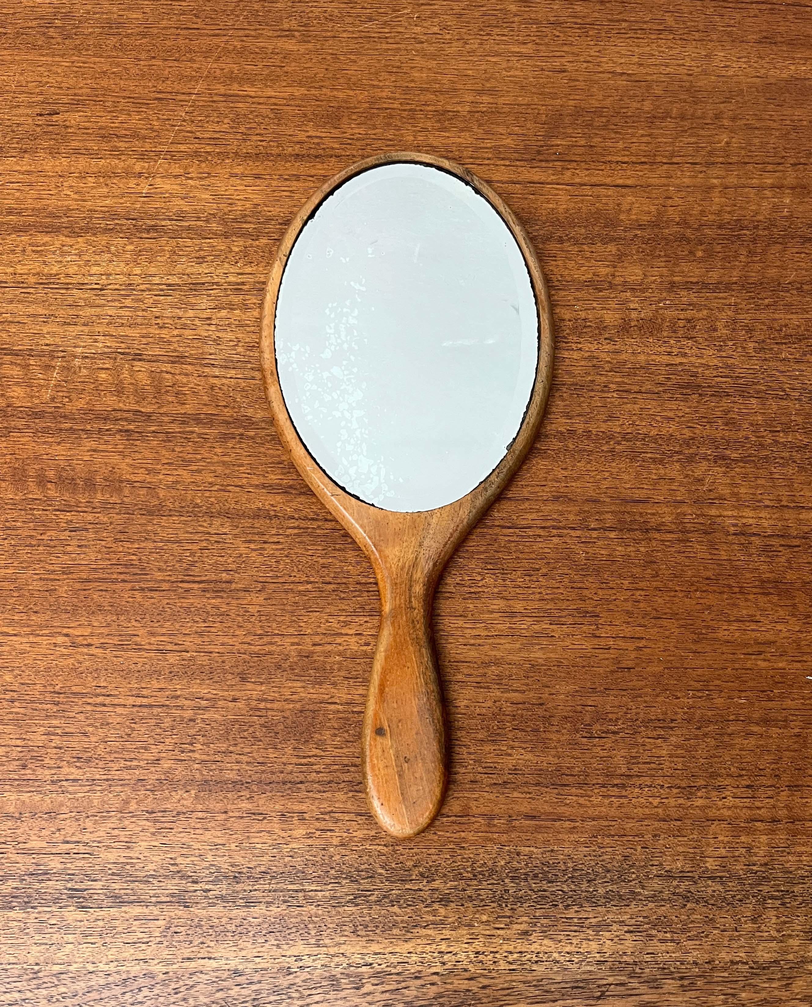 Art déco Miroir à main Art Deco allemand en Wood, années 1920 en vente