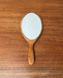 German Art Deco Handheld Mirror in Wood, 1920s