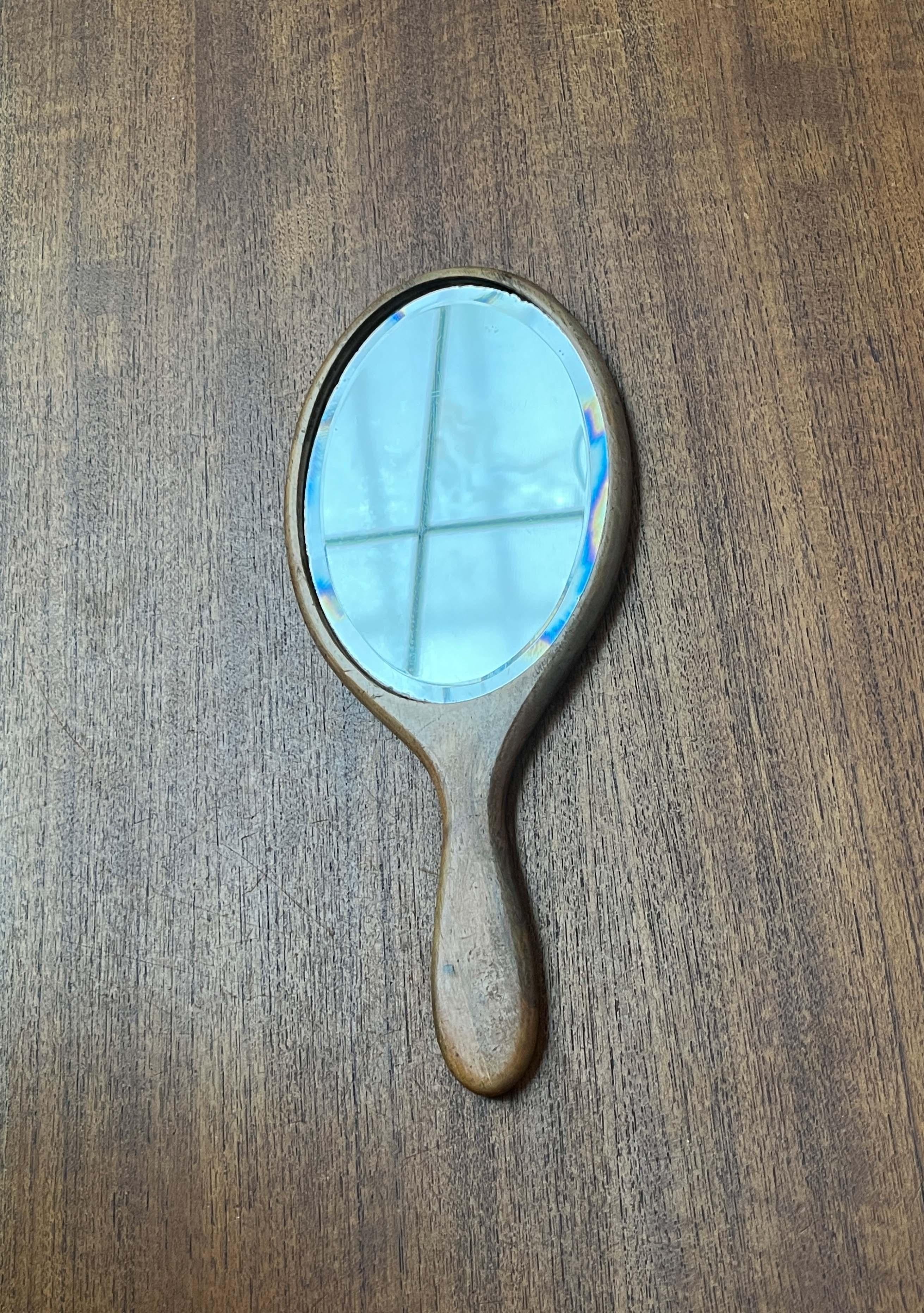 Miroir à main Art Deco allemand en Wood, années 1920 en vente 2