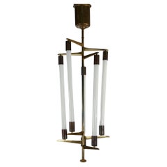 German Art Deco Lobby Chandelier with Fluorescent Tubes by Kaiser & Co
