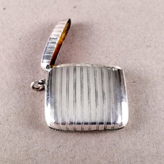 German Art Deco Louis Kuppenheim .900 Silver Set of Cigarette Box and Match Case