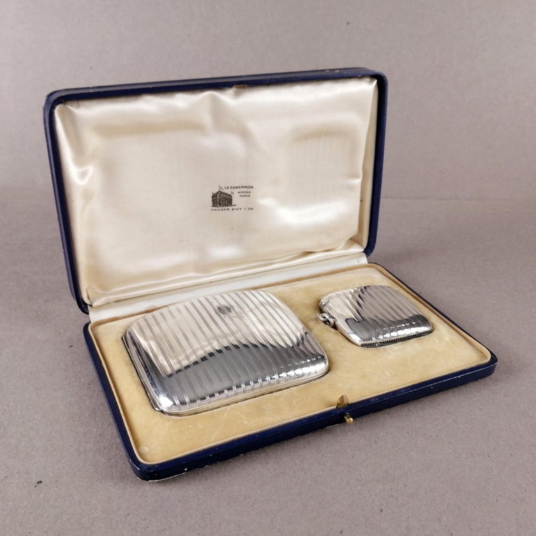 At Auction: Zigarettendose mit Gämse / A silver cigarette box with a  chamois, Frankreich, um 1900