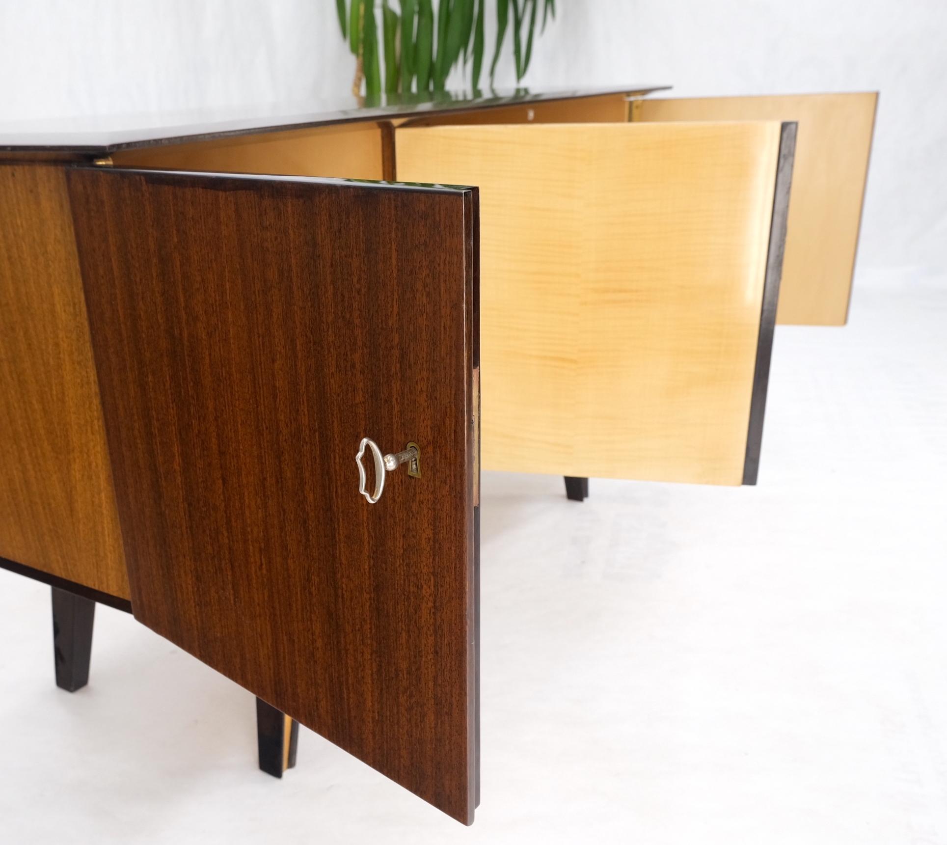 Lacquered German Art Deco Mid-Century Modern High Gloss 3 Door Petit Credenza Chest Mint! For Sale