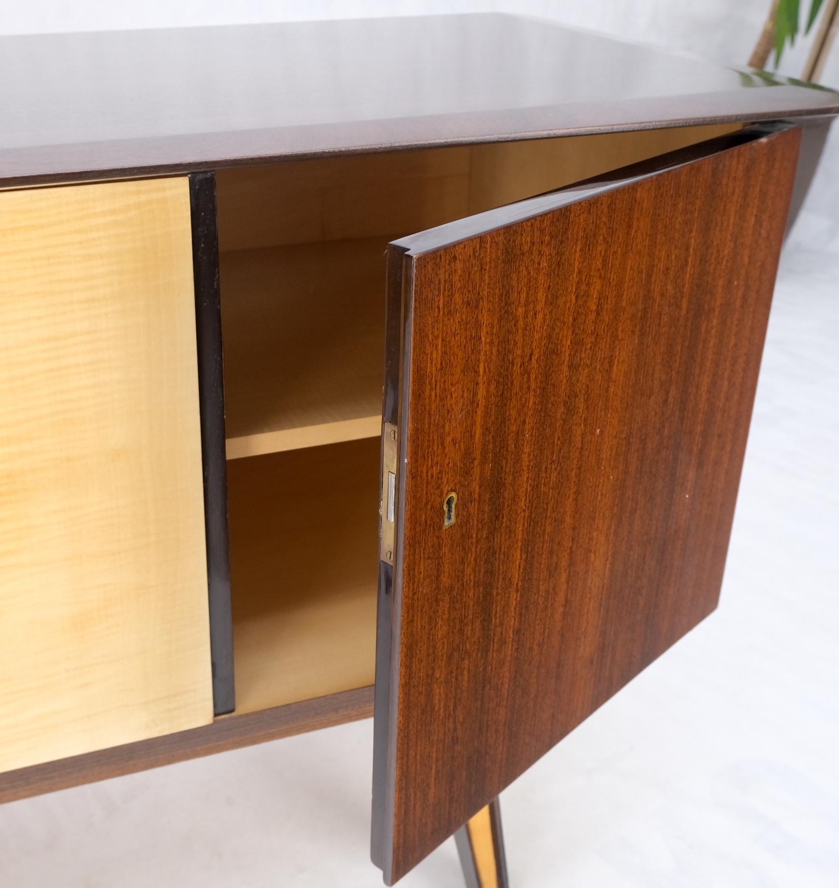 20th Century German Art Deco Mid-Century Modern High Gloss 3 Door Petit Credenza Chest Mint! For Sale