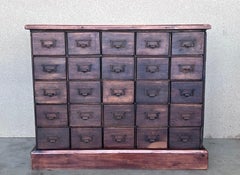 German Art Deco Oak Filing Cabinet / Bank of Drawers, circa 1950s