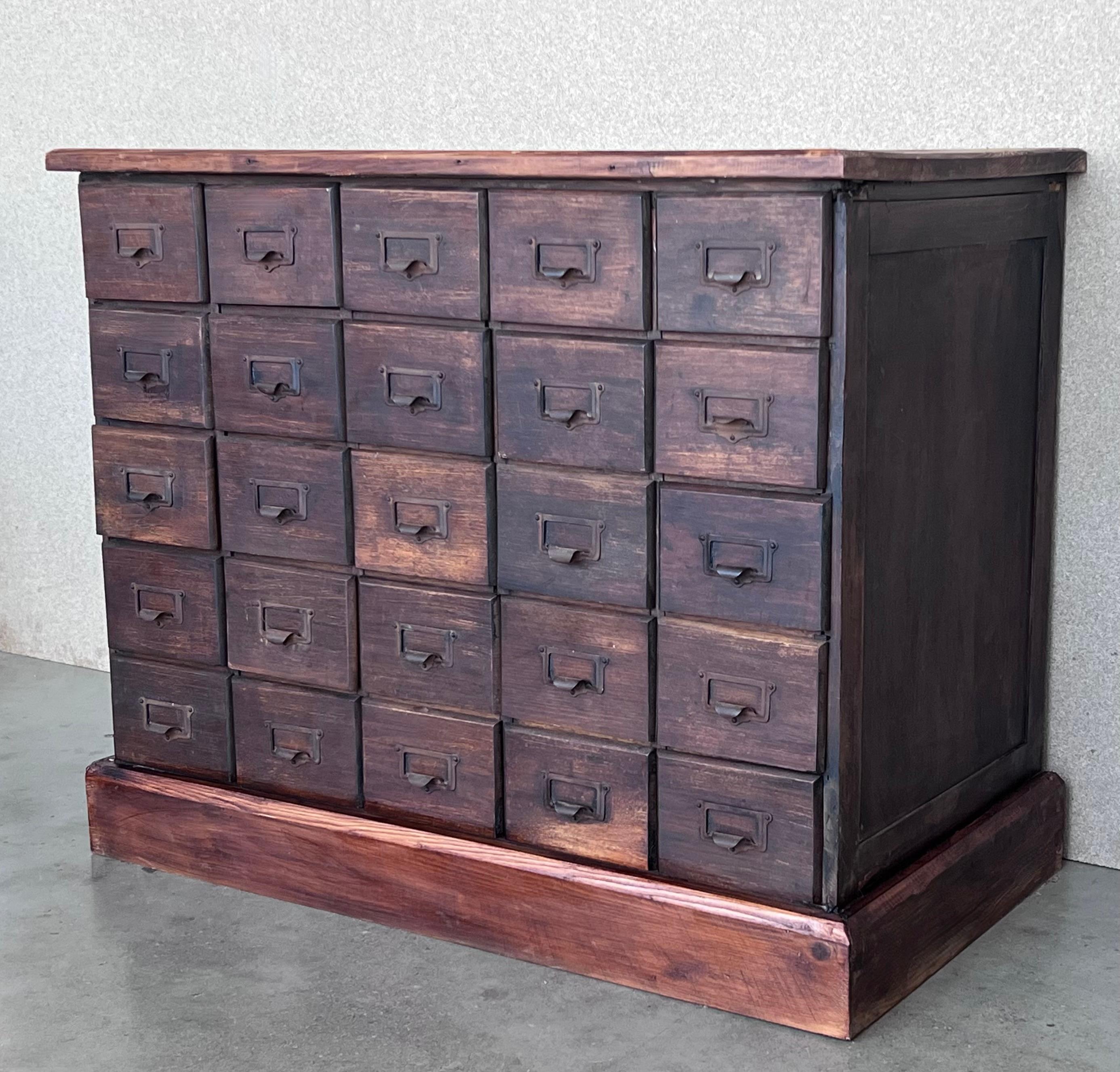 Mid-20th Century German Art Deco Oak Filing Cabinet / Bank of Drawers, circa 1950s For Sale