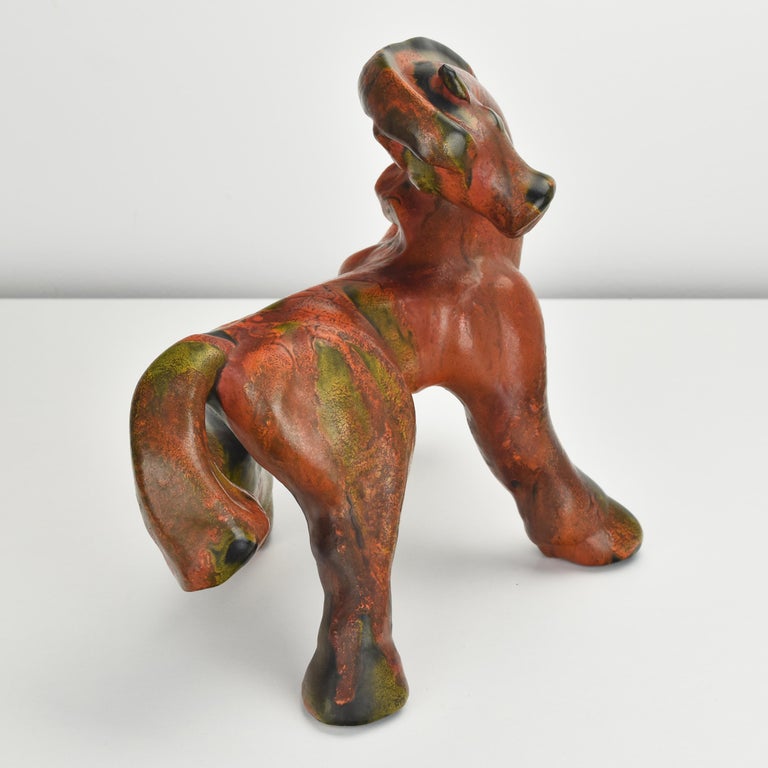 German Art Deco Pottery Ceramic Horse Sculpture Figurine After Franz
