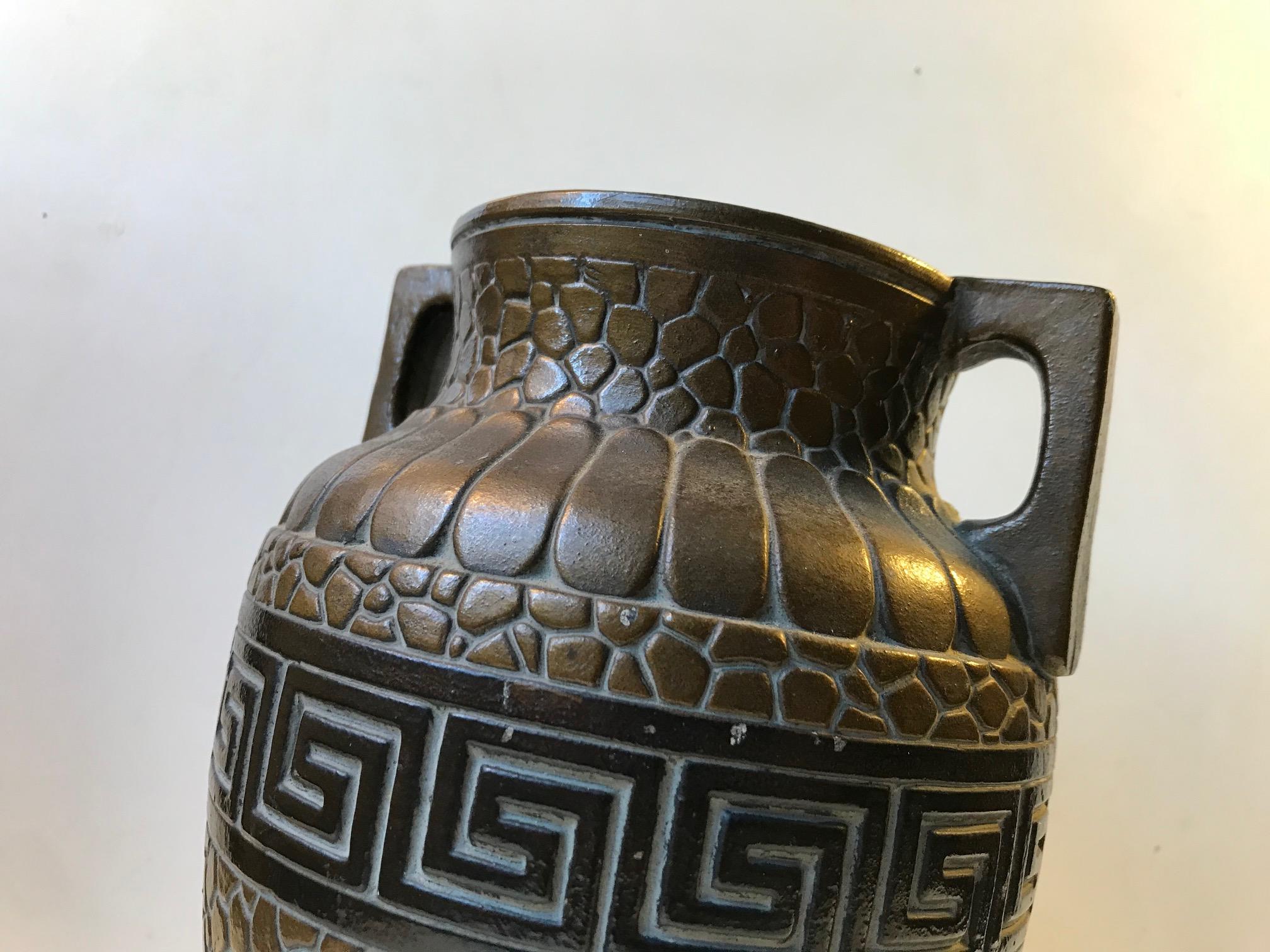 Allemand Vase en poterie néo-Art déco allemande, années 1970 en vente
