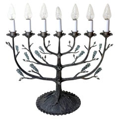 German Art Deco Sculptural Seven-Light Oak Tree Candelabrum, circa 1930s