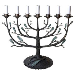 German Art Deco Sculptural Seven-Light Oak Tree Candelabrum, circa 1930s