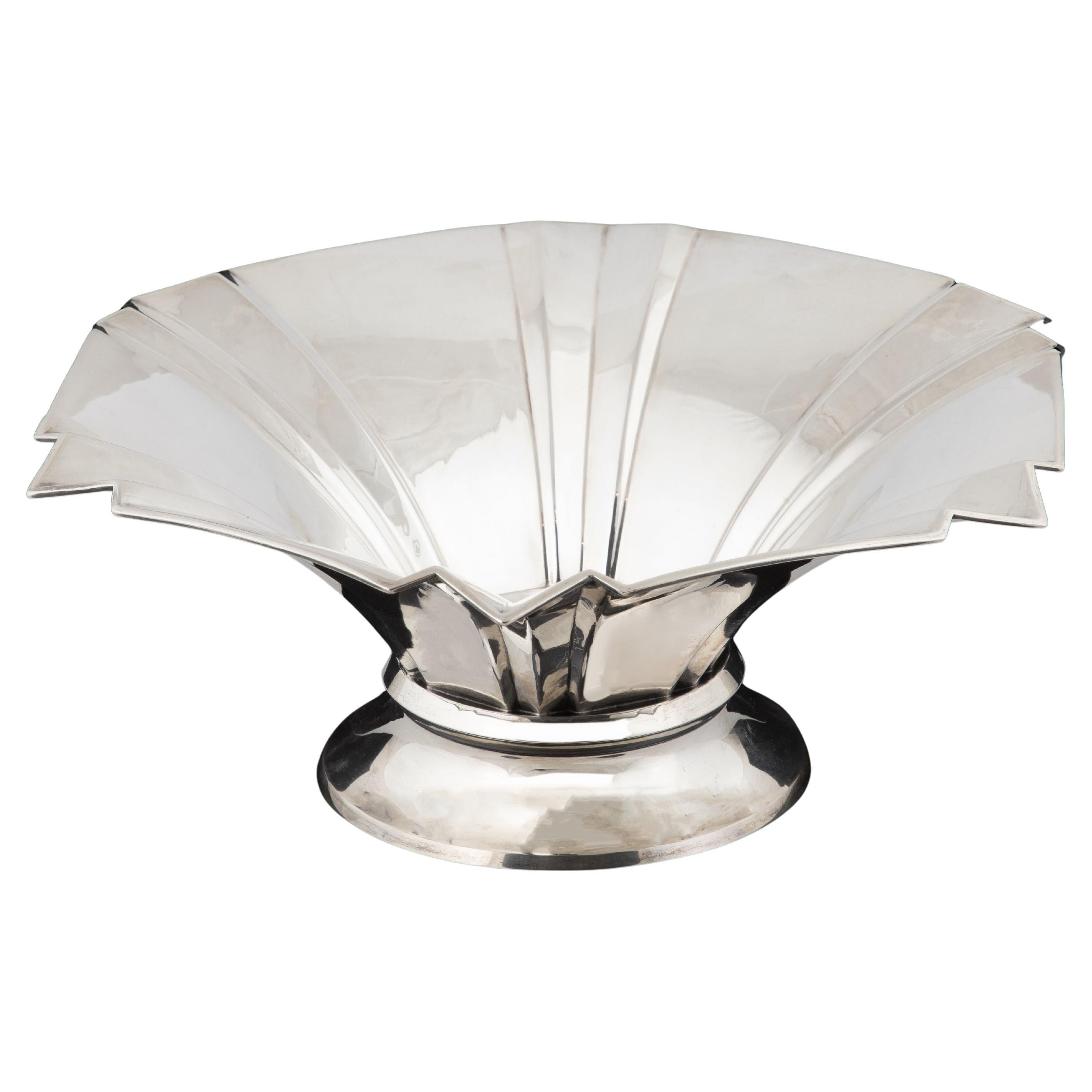 Art Deco 835 Silver Bowl by Gebrüder Kühn, Germany, Early 20th Century