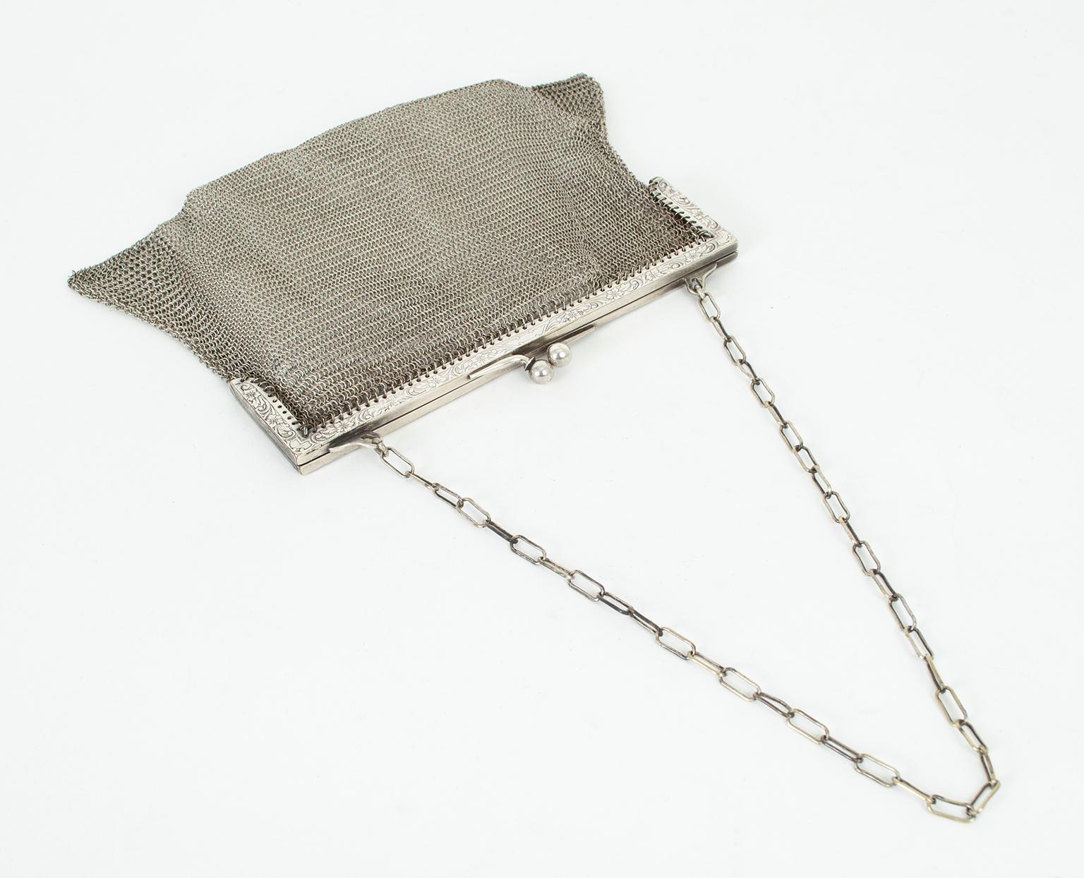 vintage silver evening bag