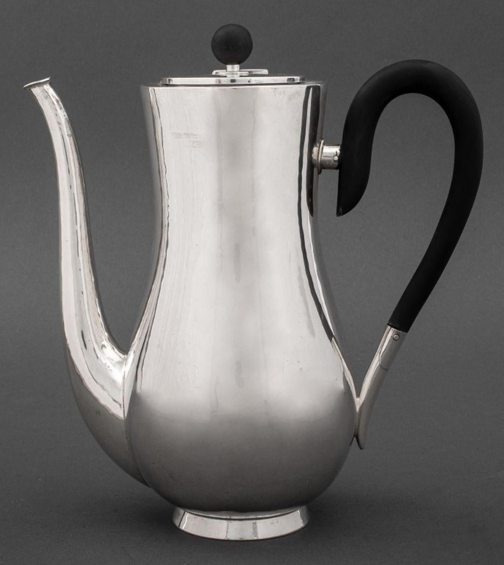 German Art Deco Silver Tea & Coffee Set by Handarbeit In Good Condition For Sale In Los Angeles, CA
