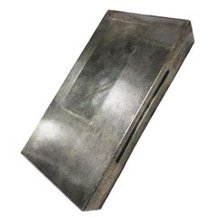 German Art Deco Sterling Silver& Mahogany Cigar Box by Dunhill