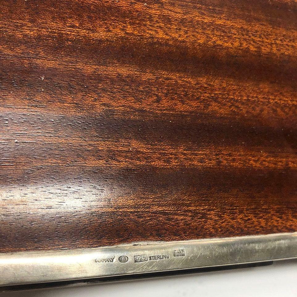 Deutsche Zigarrenschachtel aus Sterlingsilber und Mahagoni im Art déco-Stil von Dunhill im Angebot 3