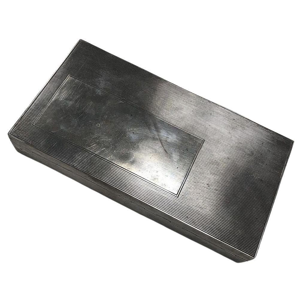 Deutsche Zigarrenschachtel aus Sterlingsilber und Mahagoni im Art déco-Stil von Dunhill im Angebot