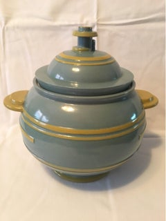 German Art Deco Stoneware Punch Pot with WW Insignia from the 1920s, Wick Werke