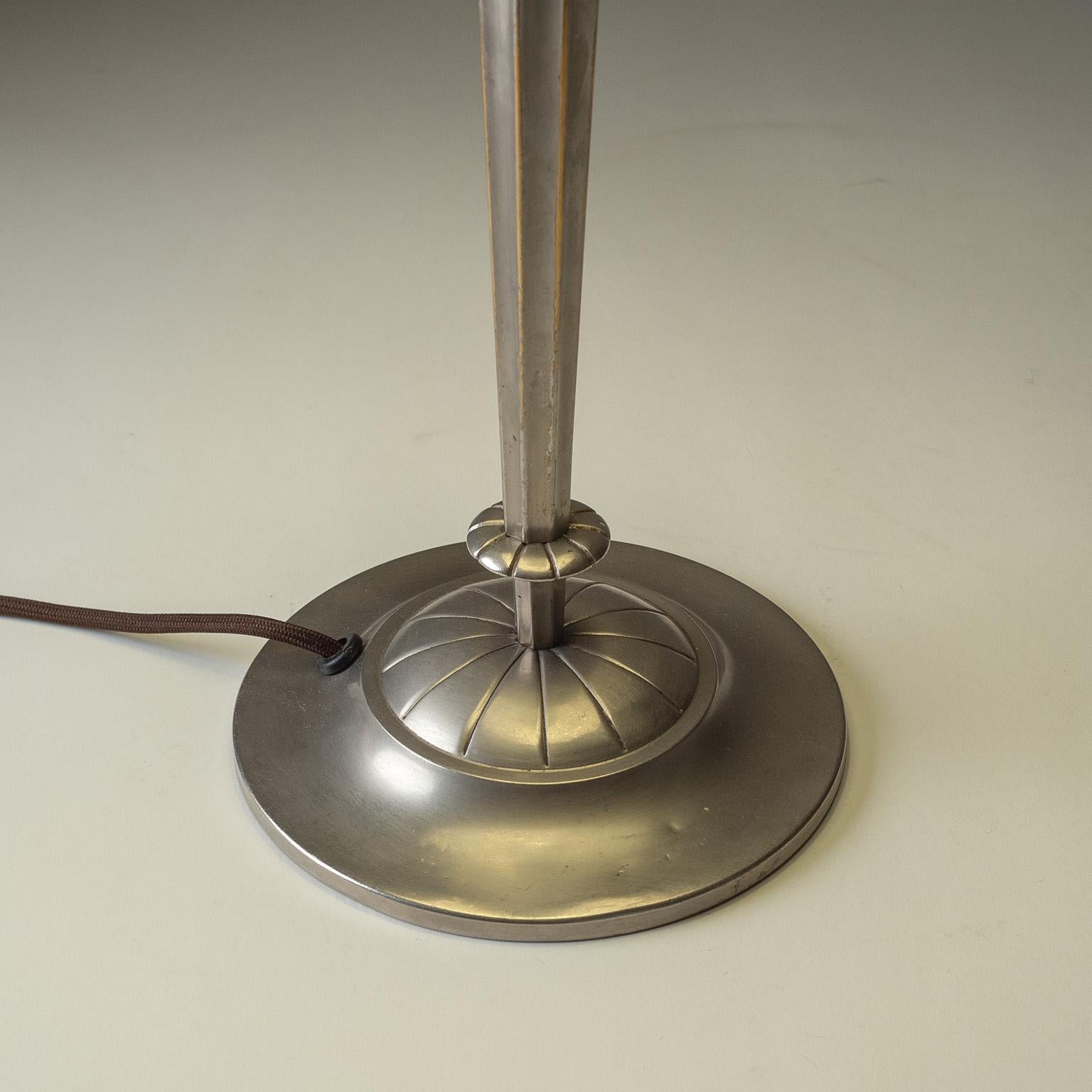 Glass German Art Deco Table Lamp, 1930s For Sale