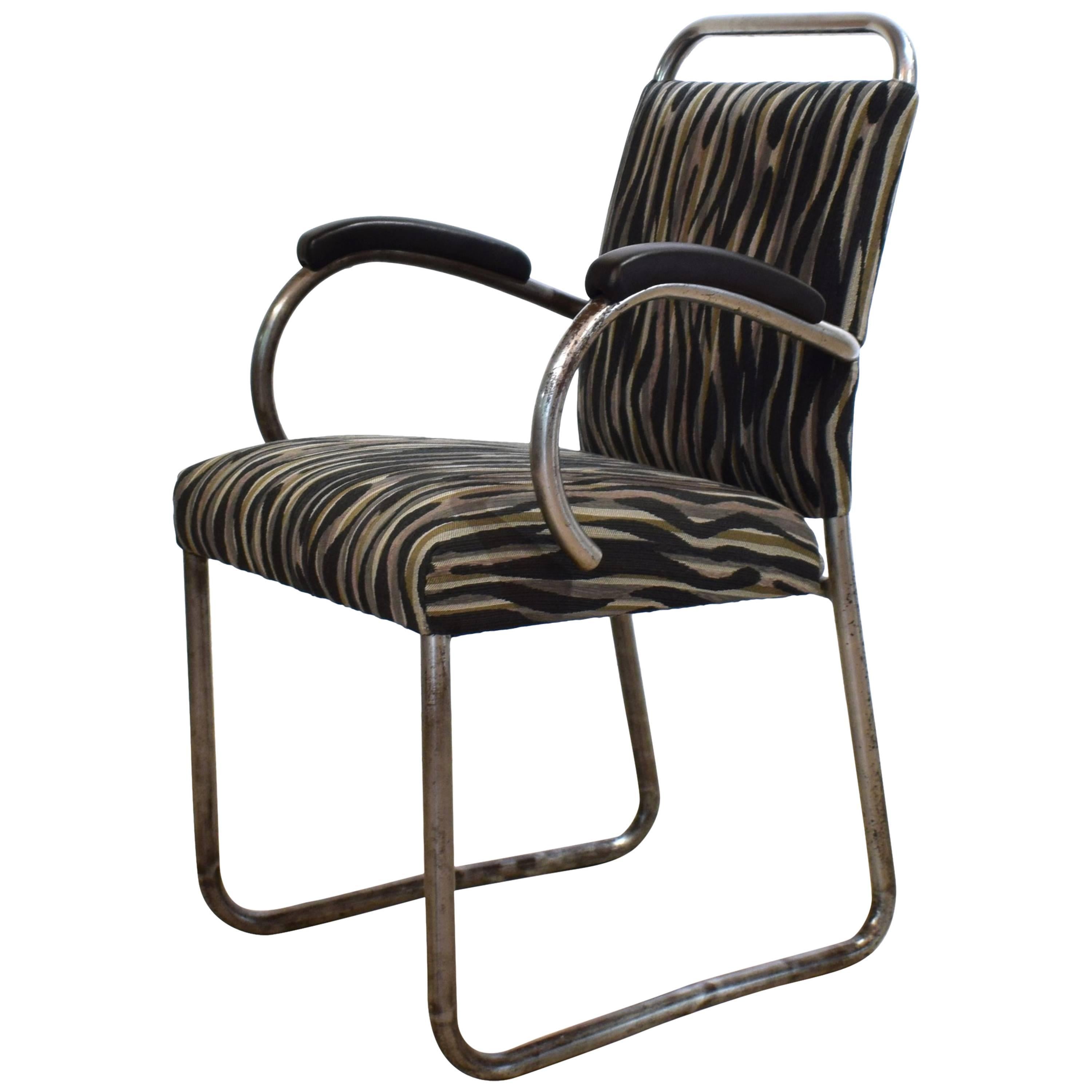 German Art Deco Tubular Steel Cantilever Armchair, circa 1925