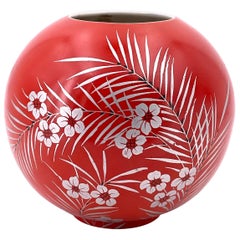 Jarrón Art Decó alemán de porcelana de Mitterteich Bavaria Porcelain
