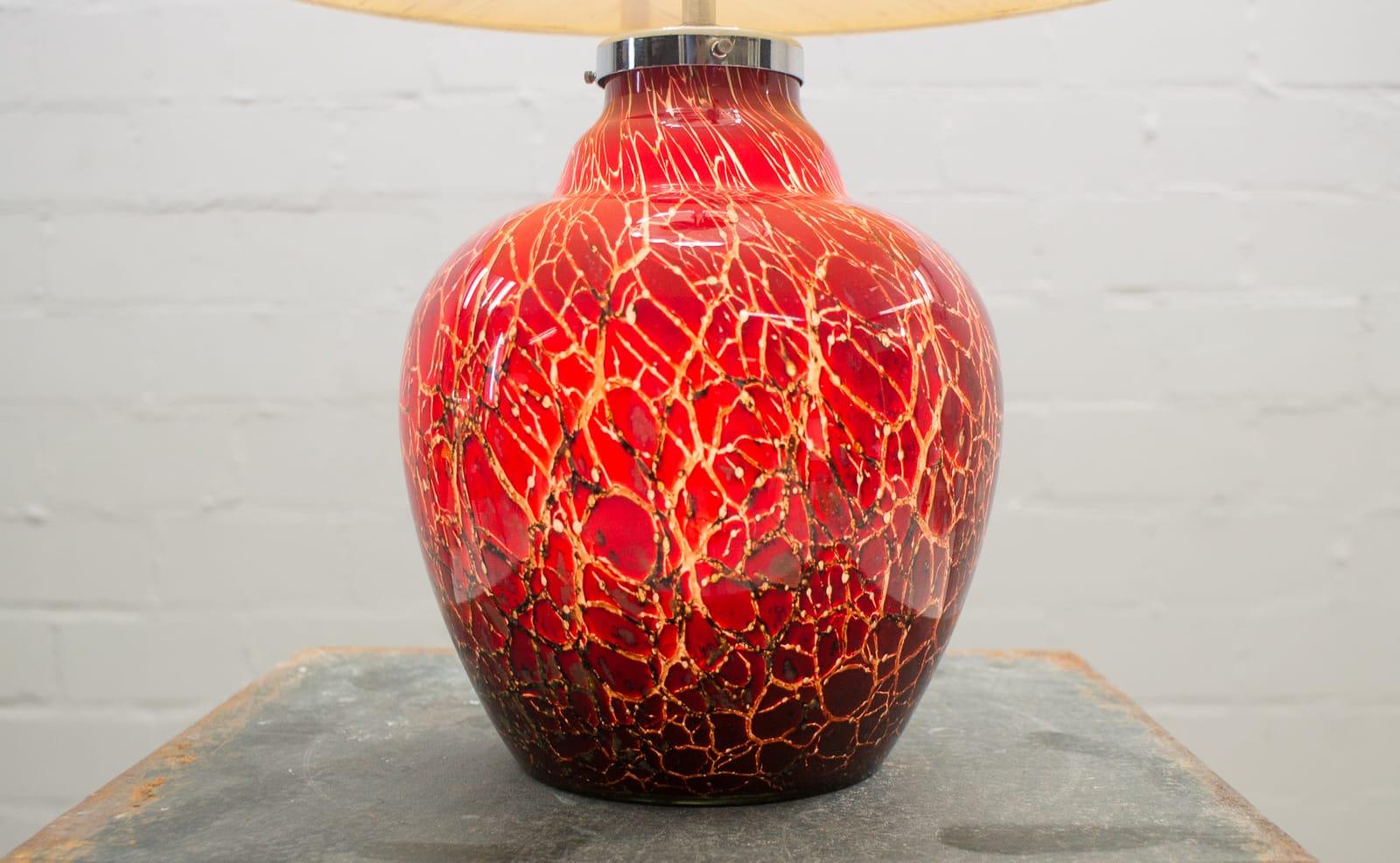 German Art Deco WMF Ikora Red Glass Table Lamp, 1930s For Sale at ...