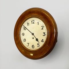 German Art Deco wood round wall clock by Kienzle International, 1920s