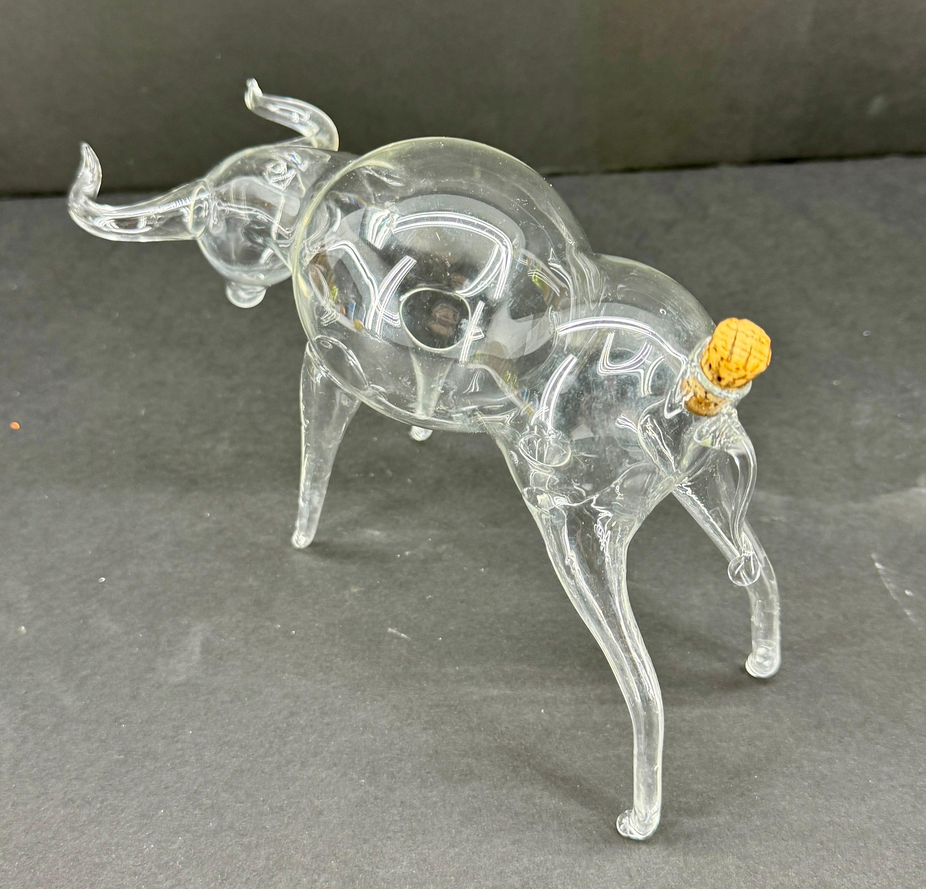 German Art Glass Bull Whiskey Decanter Sculpture  For Sale 6